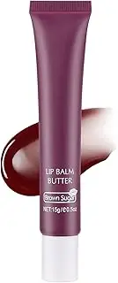 [VRAIKO] 2-in-1 Silky Lip Butter Balm & Lip Gloss, Hydration with Shea & Olive Oil Blend, Non-Sticky Moisture for Chapped Lips, Natural Ingredients (Brown Sugar)