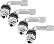 4pcs 90 Degree Angle Tire Valve Stems, Universal Metal Valve Stem Vacuum Tyre Valve Stem Extenders Adapter, Tire Valve Stems parts for Car Motorcycle Tyre