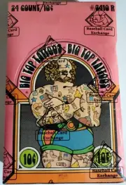 1970 Big Top Tattoos Unopened Box 24 Count BBCE Authenticated Wrapped RARE !!