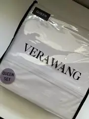 VERA WANG Luxurious 100% Cotton 300 TC Light Gray 4PC Sheet Set - QUEEN