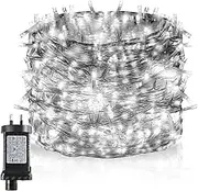 T Tersely 30M/300LED AU Plug String Fairy Lights, SAA Approved 31V Low Voltage 8 Lighting Modes, Timer Function, Indoor Outdoor White Lamp for Christmas Tree Party Wedding Garden