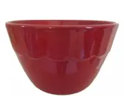 Crate and Barrel Red Ceramic Wave Serving /Mixing Bowl 7” X 4 5” Portugal New