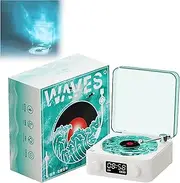 Waves Vinyl Player, Waves Vinyl Record Player, Waves Vintage Vinyl Record Player Bluetooth Speaker,Waves Retro Vinyl Record Player,Vinyl Record Player Turntable,Bluetooth Record Player Turntable (B)
