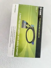 D-Link KVM-121 2-Port PS/2 KVM Switch W/ Audio Support New Sealed Connects 2 Com