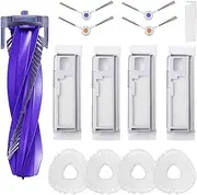 [LUZMQ] Vacuum Accessories Replacement for Narwal Freo X Ultra Robot Vacuum, 4 Narwal Mop Pads, 4 Dust Bags,4 Side Brushes,1 Main Brush,14 Vacuum Accessories Set