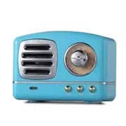 Retro Hifi Stereo Bluetooth V4.1 Speaker Wireless Vintage Speaker Built-In Mic Support Memory Card Blue