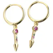 ANYCO Earrings Gold Plated Luxury Colorful Zircon Spike Ear Buckle For Women Girl Teen Chic Fashion Stylish Accessories Jewelry Gifts