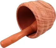 1 Set Grinding and Pounding Medicinal Cup Nut Kitchen Gadget Avocado Masher Manual Garlic Mincer Garlic Grater Pepper Pounding Tool Light Brown