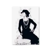 Coco Chanel Portrait Ink Drawing Wall Art