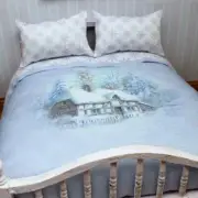 MINIATURE DOLLHOUSE 1:12 SCALE CHRISTMAS DOUBLE BED COMFORTER SET - BED.020D