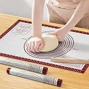 Silicone Baking Mat, Non Stick Pastry Sheet for Dough Rolling, Nonslip Fondant/Pie Crust, Counter and Oven Liner for Making Cookies Macarons Bread Baking Supplies Extra Large 26 x 16 Inch