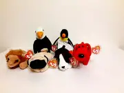 CANADIAN DOUBLE TAGGED BEANIE BABIES BY TY WARNER NEW/ SET OF SIX (6) RETIRED.