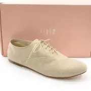 Ladies Bloch Nora Lace Up Oxfords 40.5 / 10 Natural Canvas Flat Shoes New in Box