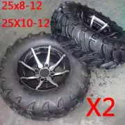 Aluminum 12'' Wheel Rim &Tubeless Tire ATV Quad GO kart Golf Buggy Drift Trike