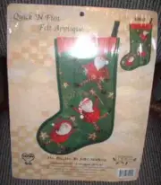 HO HO Be Jolly FELT APPLIQUE STOCKING KIT Santa QUICK FUN New CHRISTMAS Candamar
