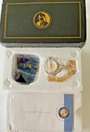 1964 FRANKLIN MINT JFK SILVER HALF DOLLAR POCKET WATCH MIB