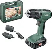 Bosch Home & Garden 18V Cordless Impact Hammer Drill Driver With 1.5ah Battery, Charger and Case, 2 Speed, 20 Torque Settings, 10mm Chuck, 34Nm
