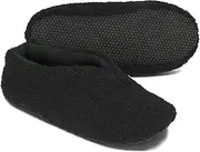[BeComfy] Unisex Slippers Teddy Fleece Plush Bed Shoes with Closed Heel Soft Lightweight Slippers 36-46 EU