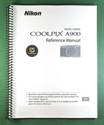 Nikon CoolPix A900 Reference Manual: 208 Pages & Protective Covers