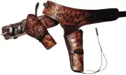 Full Grain Leather Gun Holster Dual Belt Revolver Pistol Cowboy