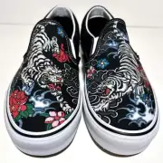 Vans Slip On Tiger Floral Mens Size 9.5 Skateboarding Casual Art Sneakers