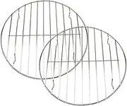 GREENADSCAPE Portable Round Grill Rack 28cm Stainless Steel Meat Net Grilling Basket for Burger Pizza Seafood
