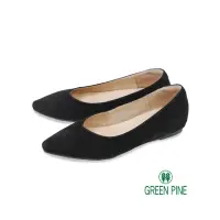 在飛比找momo購物網優惠-【GREEN PINE】麂皮尖頭內增高娃娃鞋黑色(00322