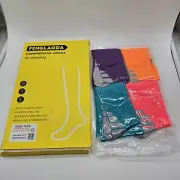 Fenglaoda 4 Pairs Compression Socks for Women 20-30 mmHg Knee High
