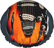 Orange Electric Guitars Print Shower Cap For Women Men Reusable Lightweight Soft Bath Hair Cap With Elastic Band