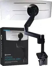 Heavy Duty Monitor Arm for Ultrawide Monitors up to 57" and 44 Lbs, Single Desk