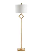 JONATHAN Y 62.5in Juno Gold Leaf Floor Lamp