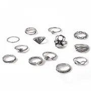 Vintage Boho Knuckle Ring Set 11-15PCS Punk Midi Finger Rings Jewelry Gift