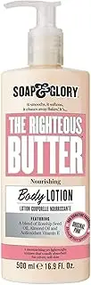 Soap & Glory Original Pink The Righteous Butter Moisturizing Body Lotion Pump - Shea Butter, Vitamin E & Aloe Vera Vegan Body Moisturizer - Rose & Bergamot Scented Lotion (500ml)