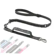Tactical Bungee Dog Leash 4 FT Shock Absorbing Heavy Duty Dog Leash for Black
