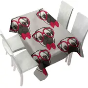 Funny Elegant Pug Dog Tablecloth
