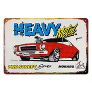 3x Heavy Metal Pro Street Monaro Holden Tin Metal Sign Rustic Look Vintage