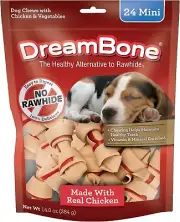 DreamBone Mini Chews with Real Chicken, Rawhide Free Dog Gnaw Bones FAST SHIP