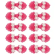 10 Pairs 60x25mm Knot Frog Buttons, Sewing Buttons Fasteners (Dark Rose Red)
