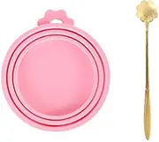 ZGL Pet Food Can Cover Silicone Can Lids, Cute Pet Food Can Lids with Spoons, Universal Silicone Cat Food Can Lids 1 Fit 3 Standard Size Dishwasher Safe