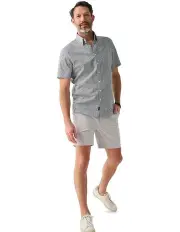 [Faherty] Movement Short Sleeve Shirt in Atlantic Leaf Print