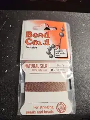 Silk Cord Griffin Beading Stringing Thread Light Brown No. 2 0.45mm