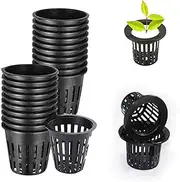 Net Pots 50 Packs Garden Mesh Round Net Cups, Duty Wide Lip Bucket Basket Pot Cups Plant Cups for Hydroponic Systems Aquaponics