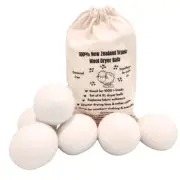 Wool Dryer Balls XL - Bag of 6 - Hypoallergenic Natural Laundry Fabric Softener