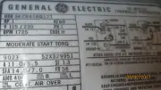 GE A/C MOTOR 5KCR45RG12T 1HP