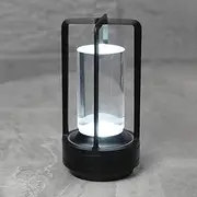 Candico Cordless Bedside Table lamp Rechargeable Portable Touch,2000MA Battery Operated Lamps LED Night Light,3Color Stepless Dimming Crystal Lantern Suitable bedrooms,Bars,cafes,Camping,Black