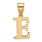 14k Polished Etched Letter E Initial Pendant Bracelet Necklace