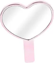 minkissy High Definition Heart Shape Hand Mirror Compact and Portable Makeup Mirror for Travel Daily Use