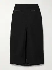 [Proenza Schouler White Label] Proenza Schouler White Label - Kingsley Twill Midi Skirt - Black - US4 US 4 Black