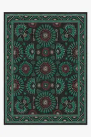 275' x 365' | Machine Washable Runner Rug | Kid & Pet Friendly | Indoor Rug | Iris Apfel Suzani Mosaic Lagoon Tufted Rug | Ruggable