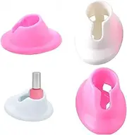 [AISIBO] Soft Rubber Nail Polish Bottle Holder, 4PCS Nail Polish Ring Holder, Stand Manicure Display Tools for Nail Art Design Painting Salon DIY(White Pink)